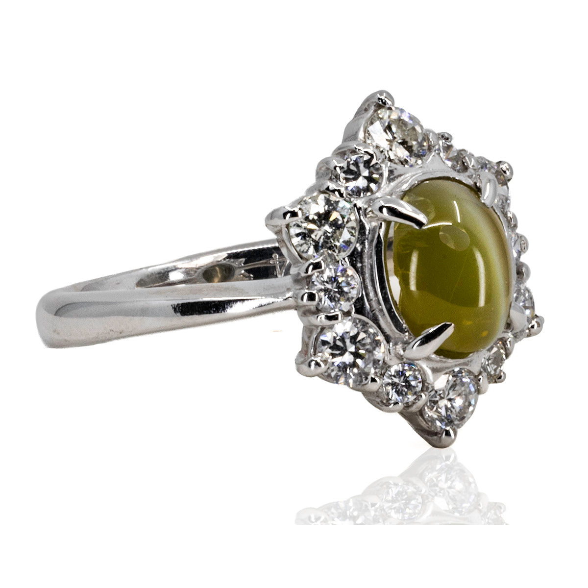 Platinum Cats Eye Ring