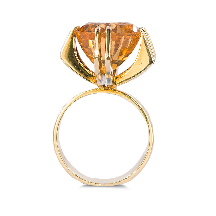 18k Retro Period Citrine Ring