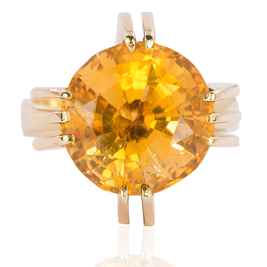 18k Retro Period Citrine Ring