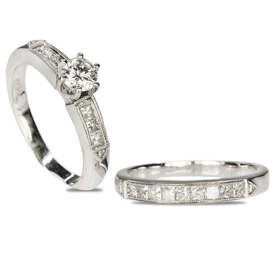 18k Diamond Wedding Set