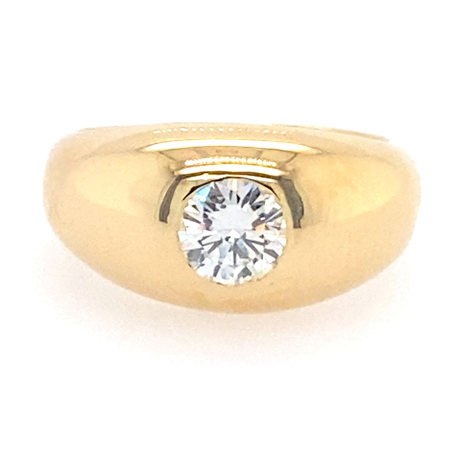 14k Gypsy Set DIamond Ring