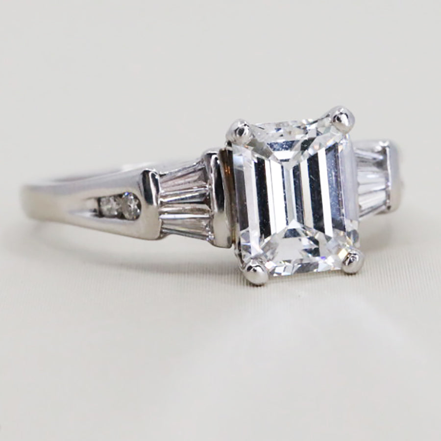 1.70 Emerald Cut E SI2 GIA Ring