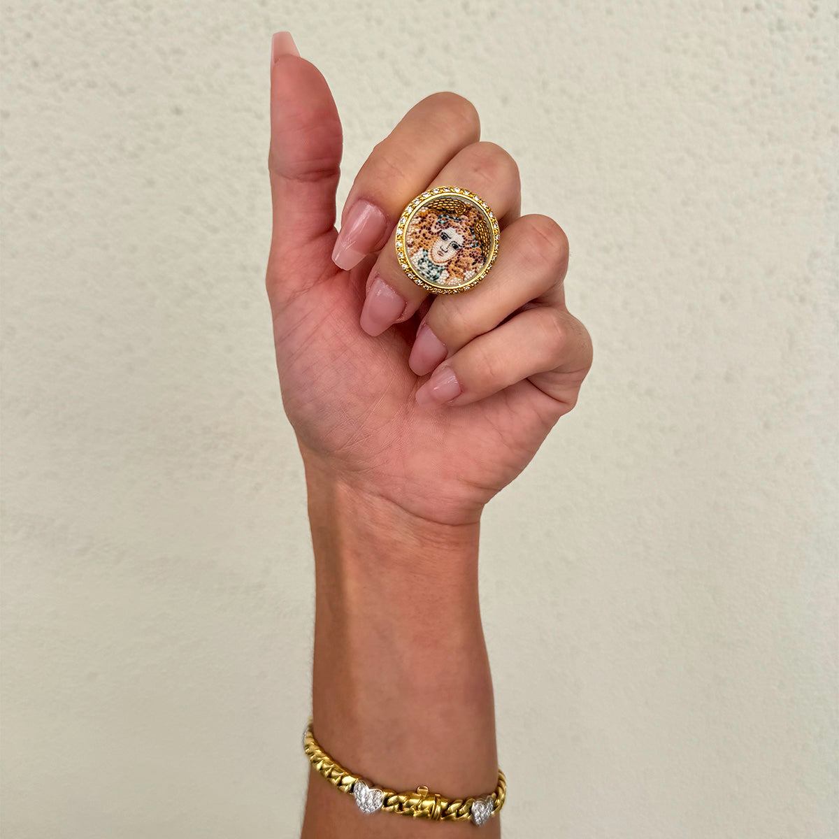 18k Micro Mosaic Inlay Ring