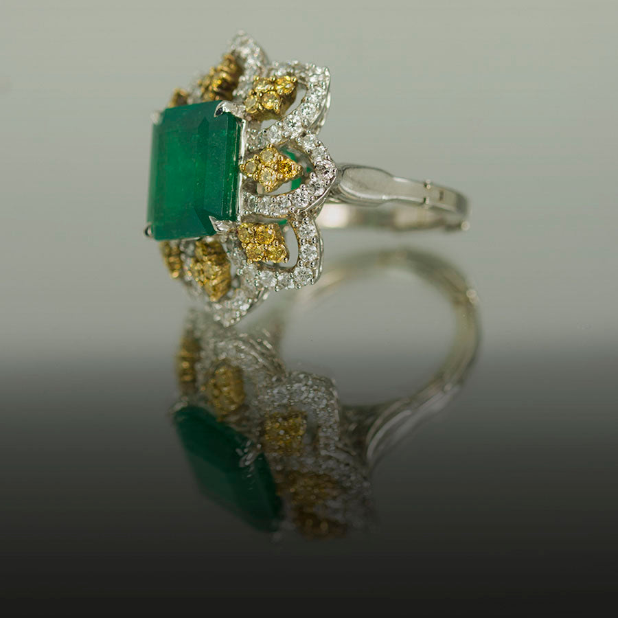Platinum Emerald Ring