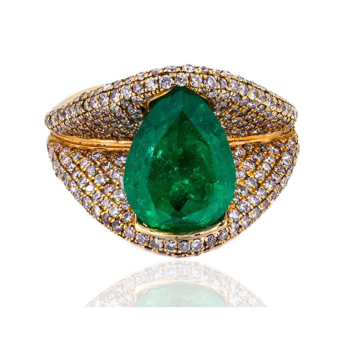 18k Rose Gold Emerald Ring