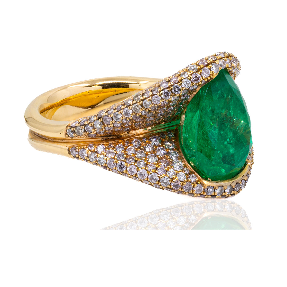 18k Rose Gold Emerald Ring