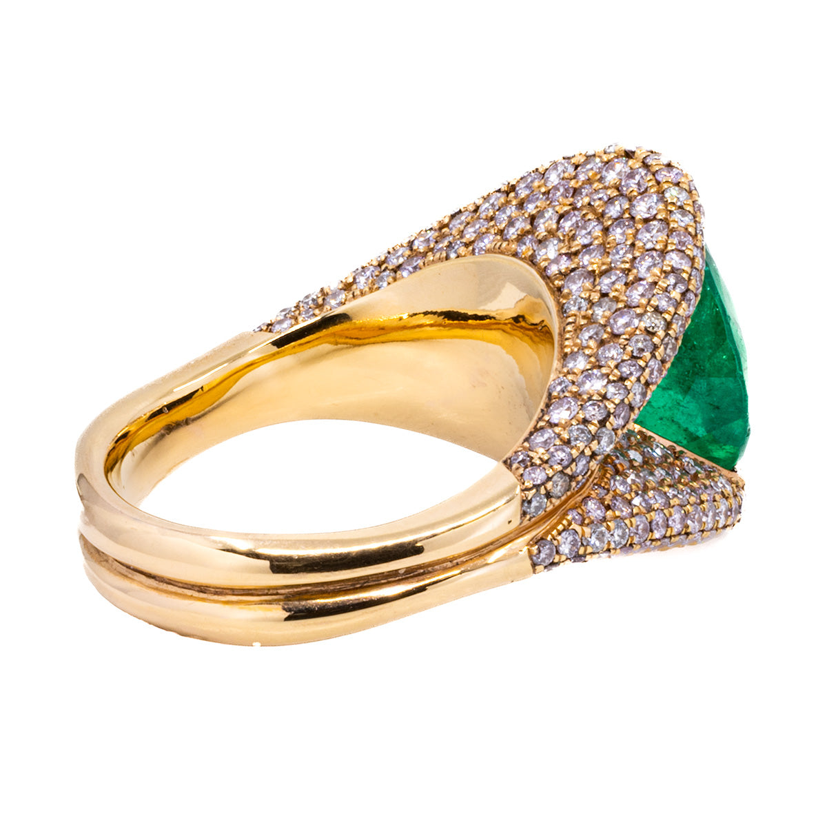 18k Rose Gold Emerald Ring