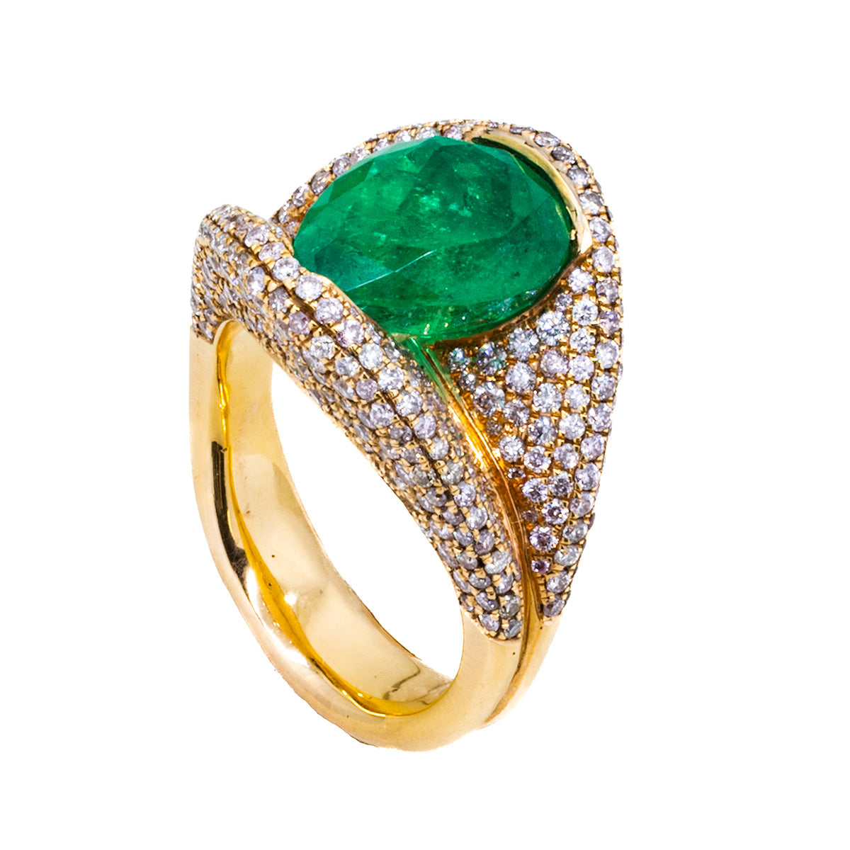 18k Rose Gold Emerald Ring