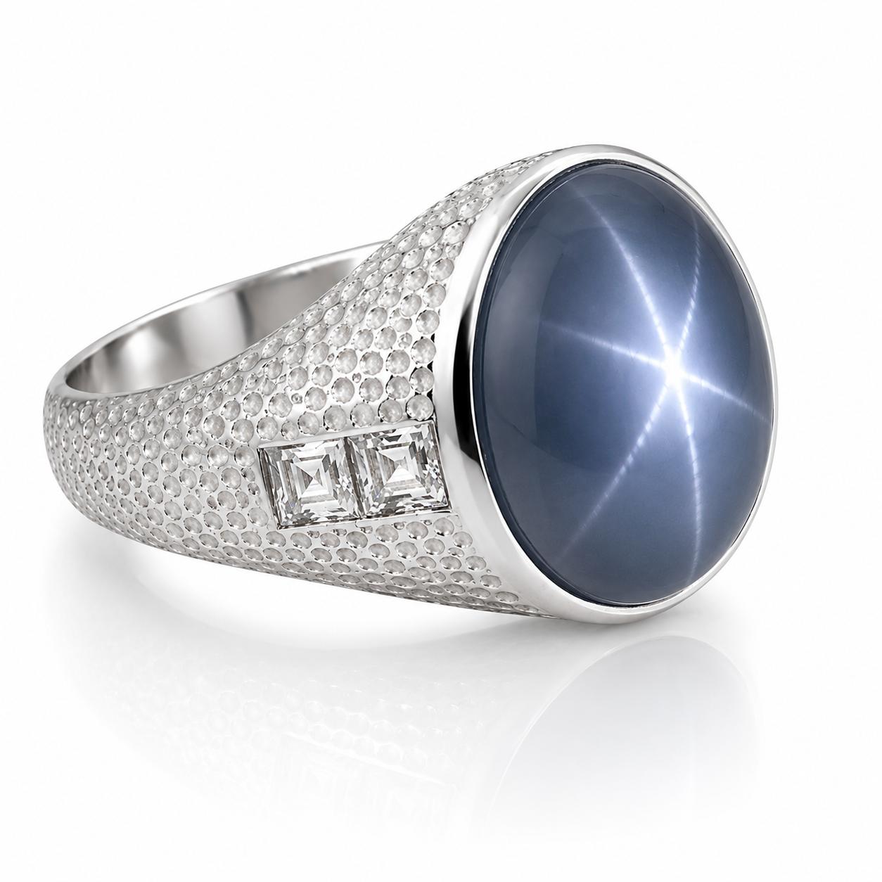 Platinum Star Sapphire Ring