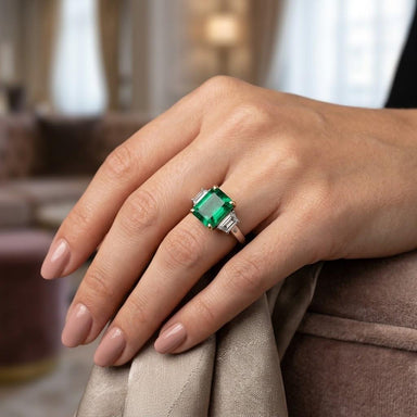 Platinum Colombian Emerald Ring