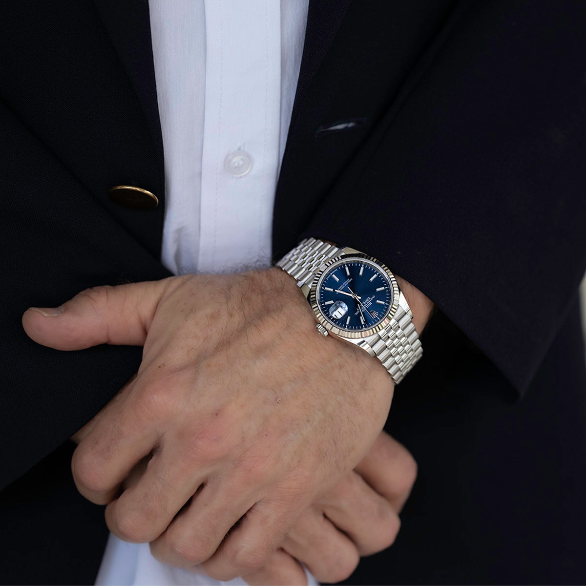 36mm Datejust Blue Dial On Wrist Rolex DateJust 36mm —