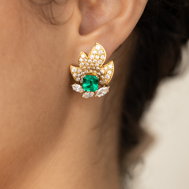 Keith Davis 18K Emerald Earrings