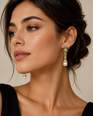 18k Pearl Drop Earrings