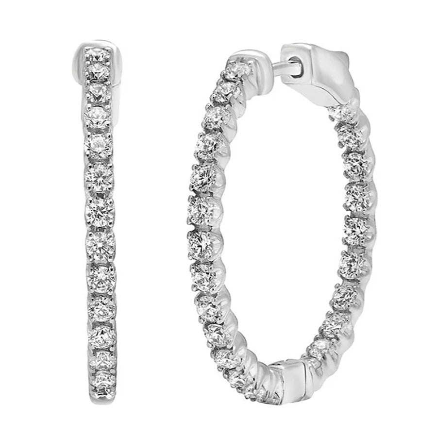 2.07 Carat Diamond Hoop Earrings
