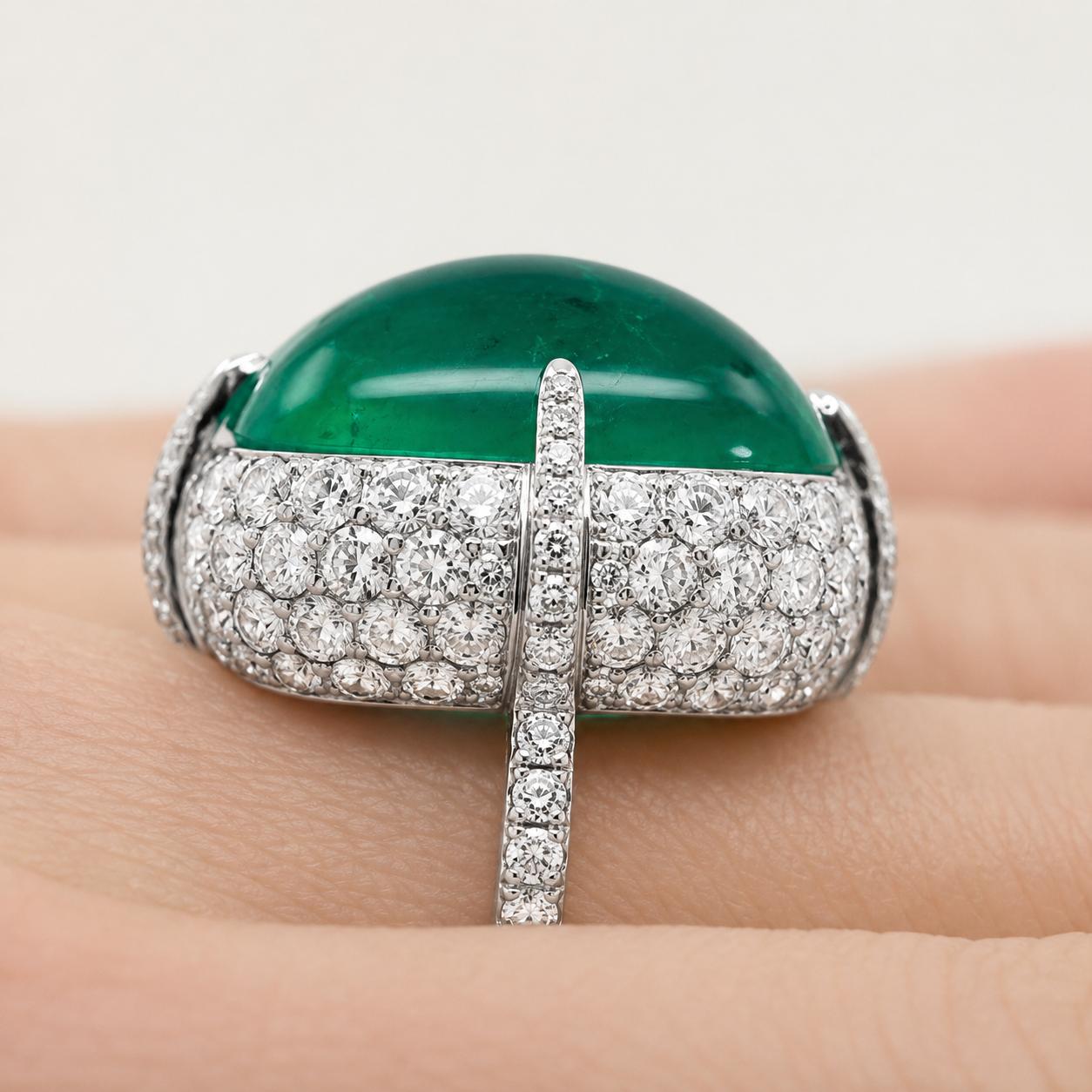 Platinum Gubelin Certified Emerald Ring
