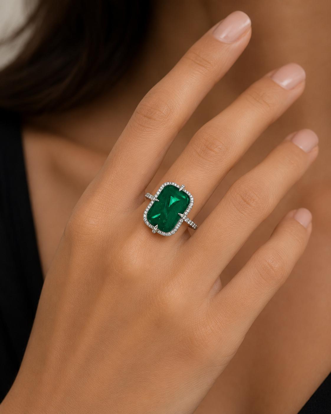 Platinum Gubelin Certified Emerald Ring