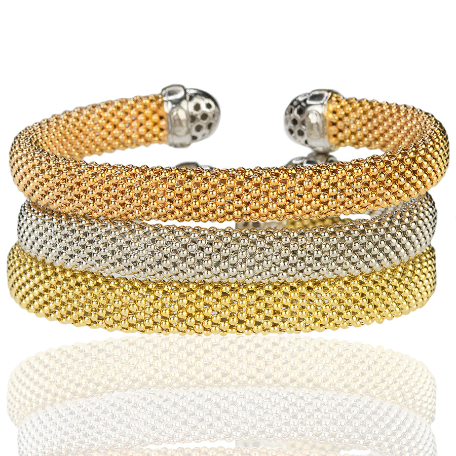 18k Yellow Gold Flexable Mesh Bangle