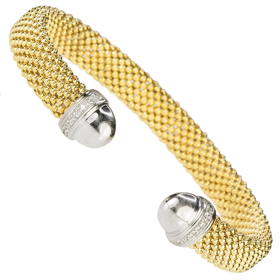 18k Yellow Gold Flexable Mesh Bangle