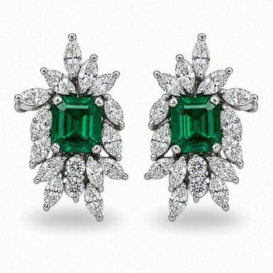 Platinum Emerald Earrings