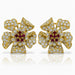 18k Diamond Floral Earrings with Inserts