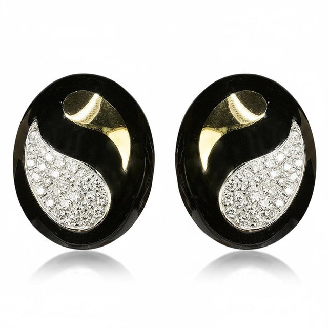 18k Diamond & Onyx Earrings