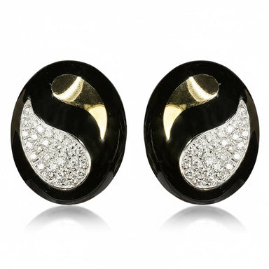 18k Diamond & Onyx Earrings