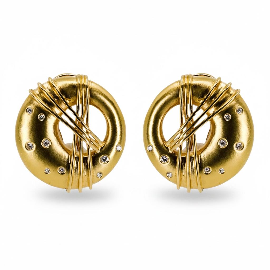 18k Modern Diamond Earrings