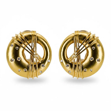 18k Modern Diamond Earrings