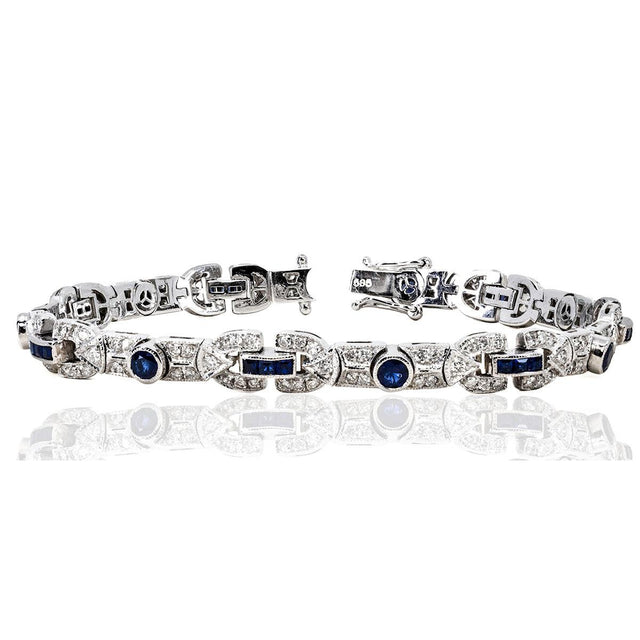 !4k White Gold Spphire Bracelet