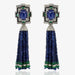 Sapphire Bead Tassle Earrings