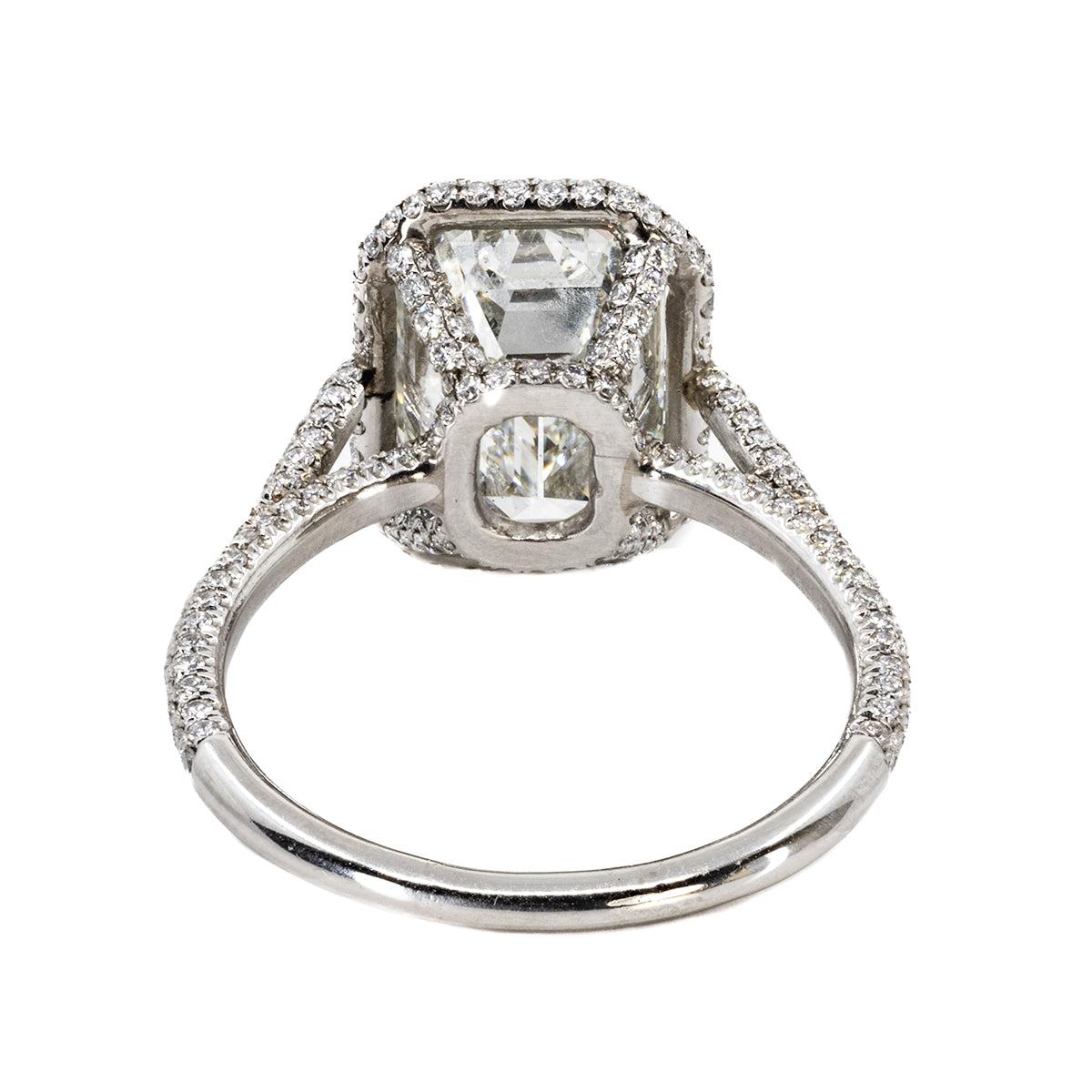 5.37ct Emerald Cut J SI2 GIA Ring