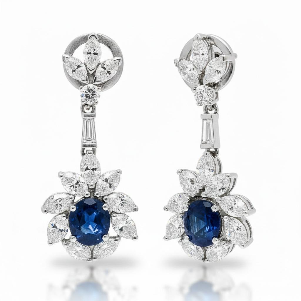 No Heat Sapphire Earrings