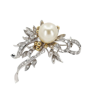 18k Pearl Brooch