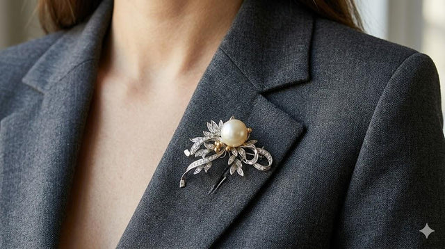 18k Pearl Brooch