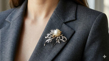 18k Pearl Brooch