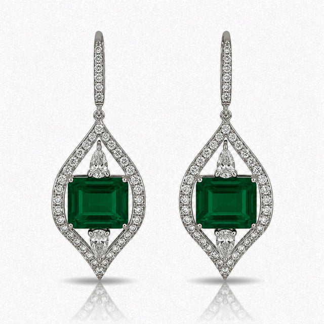 18k Colombian Emerald Earrings