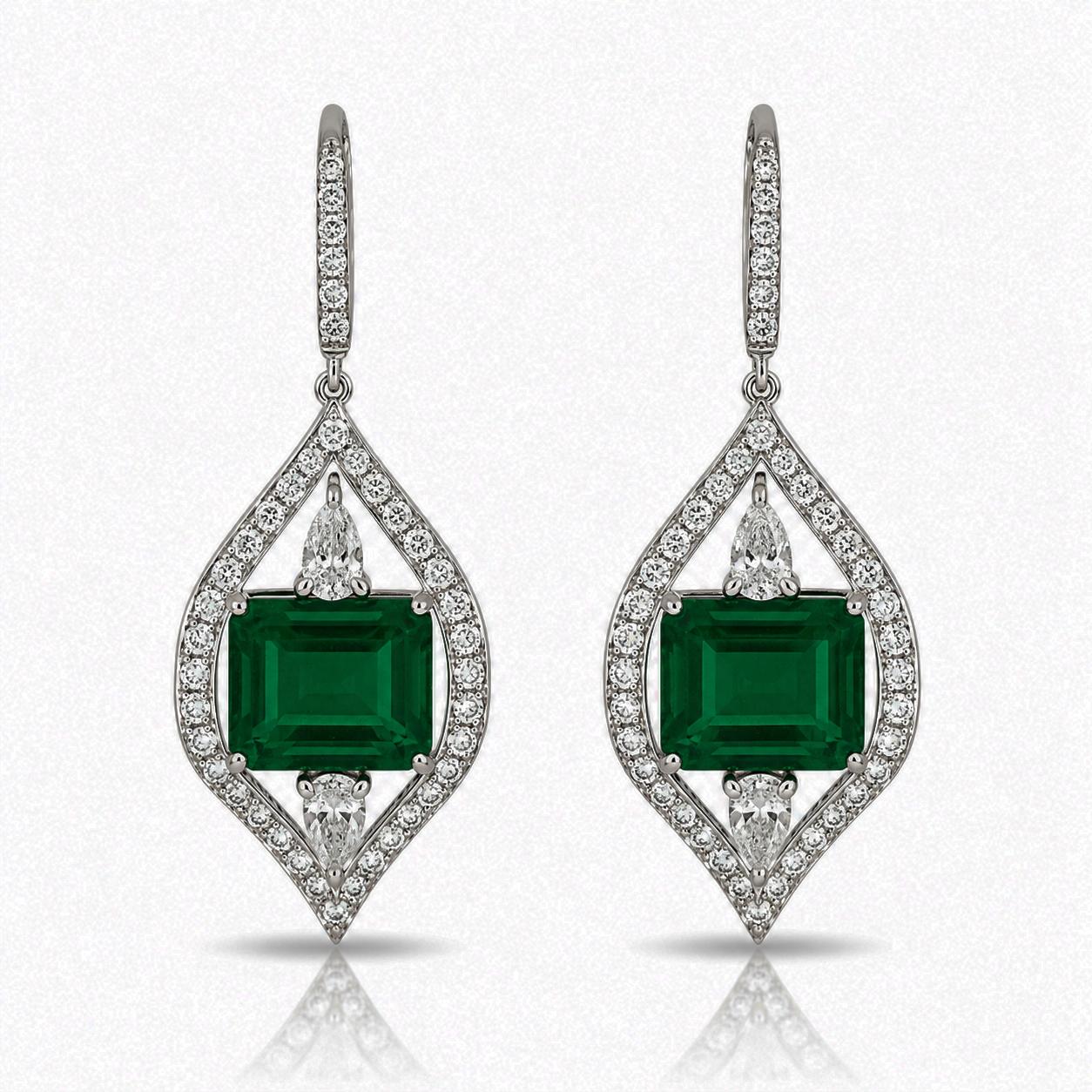 18k Colombian Emerald Earrings