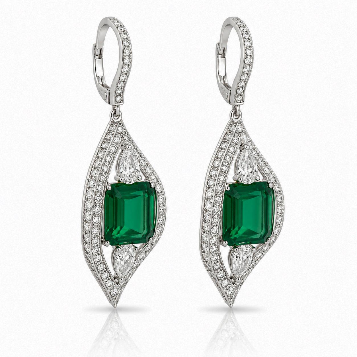 18k Colombian Emerald Earrings