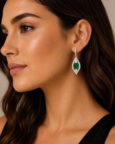 18k Colombian Emerald Earrings