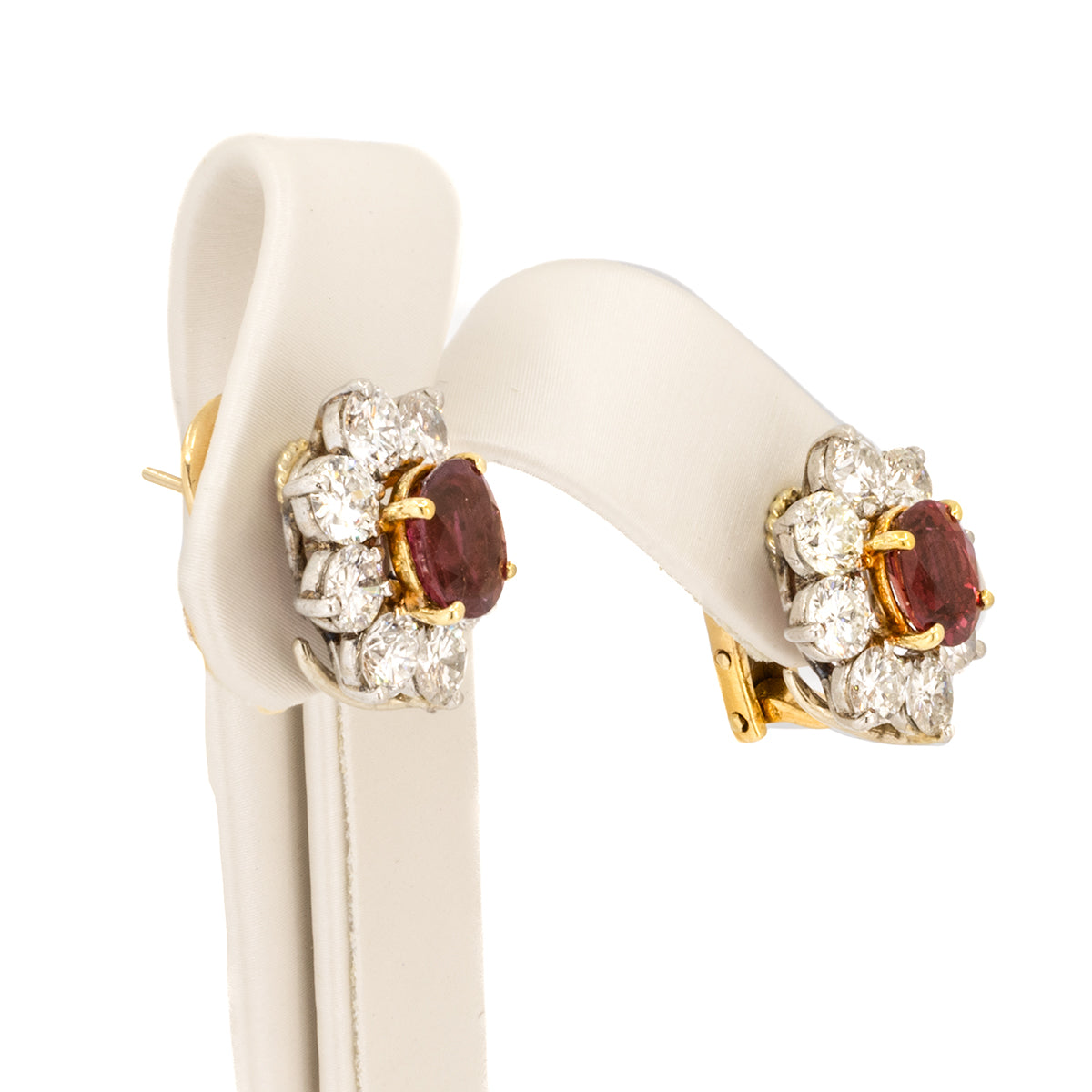 Platinuum & 18k Ruby Earrings