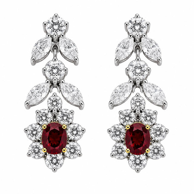 Platinum Ruby Earrings