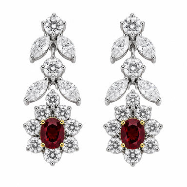 Platinum Ruby Earrings