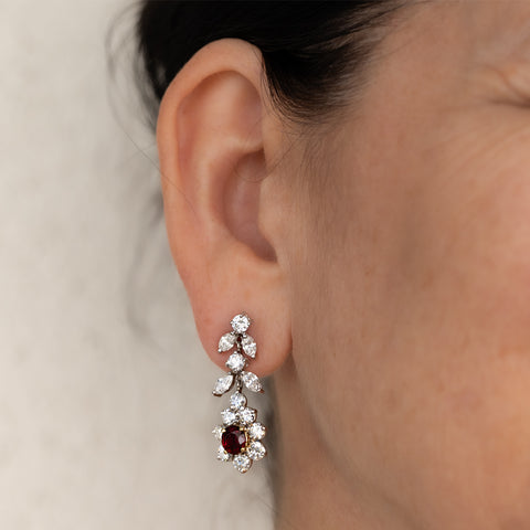 Platinum Ruby Earrings