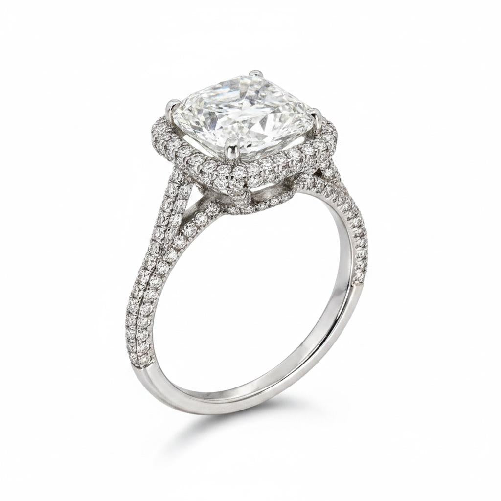 5.37ct Emerald Cut J SI2 GIA Ring