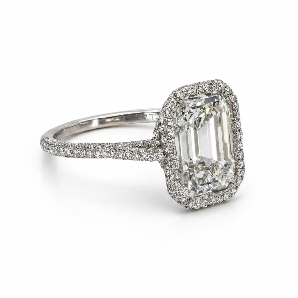 5.37ct Emerald Cut J SI2 GIA Ring