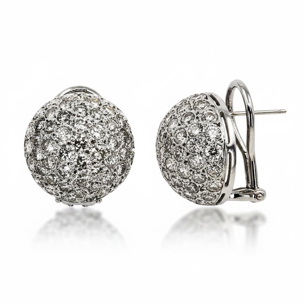 Pave Diamond Dome Earrings