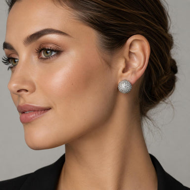 Pave Diamond Dome Earrings