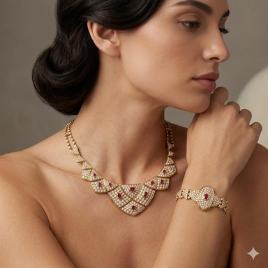 Stunning 18k Neclace & Bracelet Suite