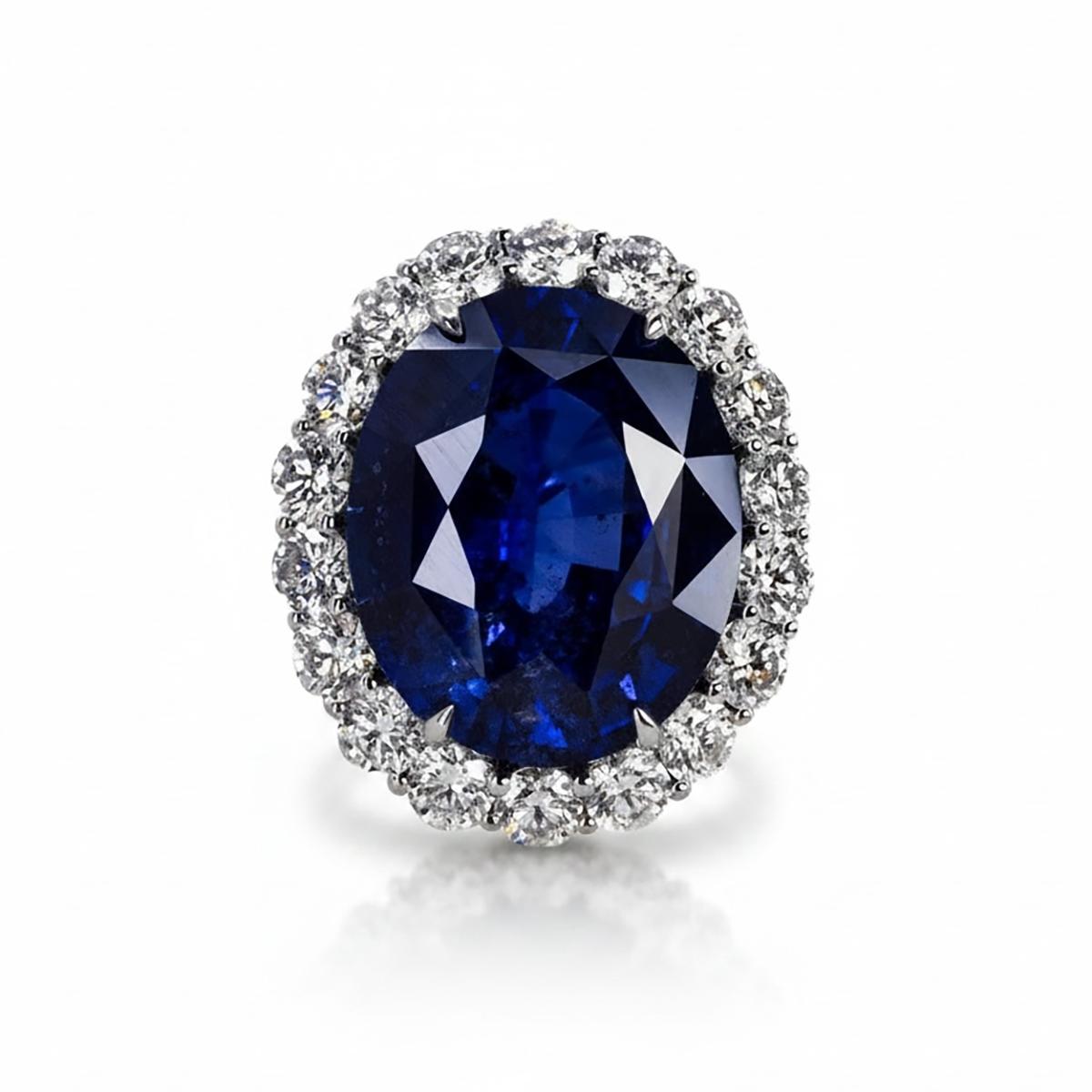 Platinum 20.12 Carat Sapphire Ring
