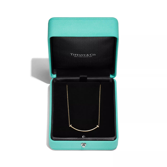 18k Tiffany T Smile Small Necklace with Diamonds